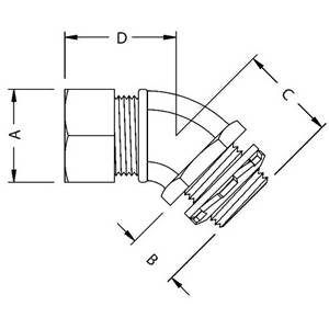 3/4" Hubbell Incorporated 3443 Liquidtight Conduit Connector