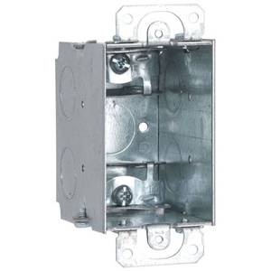 14 Cu Inch, 11-Knockout, Hubbell Incorporated 570RAC Switch Box, 1-Gang