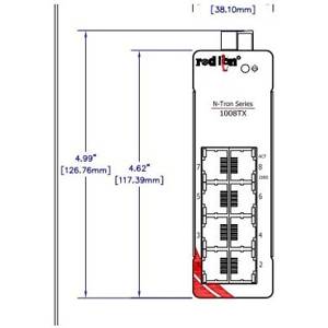 redlion® 1008TX Unmanaged Network Switch, 10/100/1000BaseTX Interface, (8) RJ45 10/100/1000BaseT(X) Port, 16 Gbps Memory