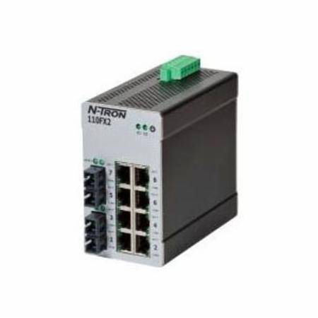redlion® 110FX2-SC Unmanaged Network Switch, 10/100BaseTX Interface, (8) 10/100BASE-TX/RJ-45 Port