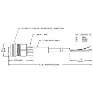 Red Lion Controls Inc. CCA3PC25 Magnetic Pick-Up Connector Extension Cable