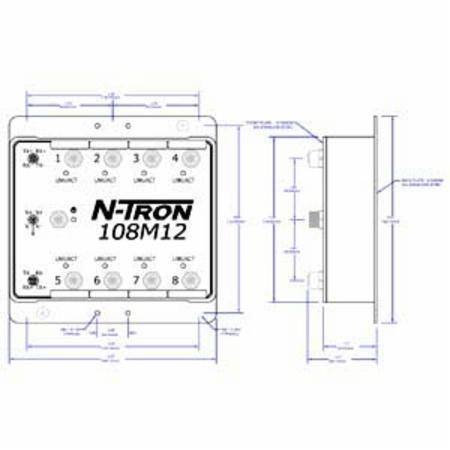 Red Lion Controls, Inc. 108M12-HV N-Tron® Ethernet Switch