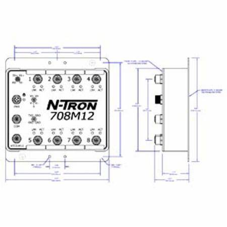 Red Lion Controls, Inc. 708M12 N-Tron® Ethernet Switch