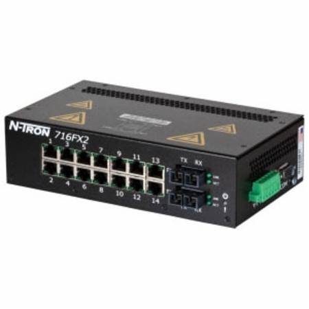 redlion® 716FX2-SC Managed Network Switch, 10/100BaseTX Interface, (14) RJ45 Port