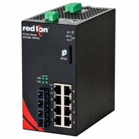 Red Lion Controls, Inc. NT24K-10FX2-ST-PT N-Tron® Ethernet Switch