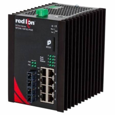 Red Lion Controls, Inc. NT24K-10FX2-SC-POE N-Tron® Power Over Ethernet Switch