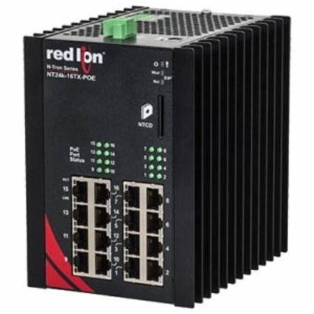 Red Lion Controls, Inc. NT24K-16TX-POE-PT N-Tron® Power Over Ethernet Switch
