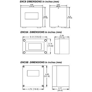 4.72 x 3.77 x 4.8, Red Lion Controls Inc. ENC8B000 Instrument Enclosure, Waterproof, Plastic
