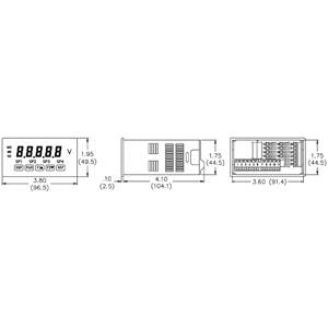 redlion® PAXD0100 PAX Digital Panel Meter, -19999 to 99999 V Measuring, 0.20 in D, LED Display