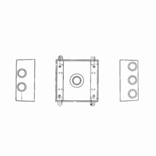 Red Dot® 2IH7S2-2 Universal Weatherproof Box, Die Cast Aluminum, 31.8 cu-in Capacity, 2 Gangs, 7 Outlets, 4-9/16 in L x 4-5/8 in W x 2-1/16 in D