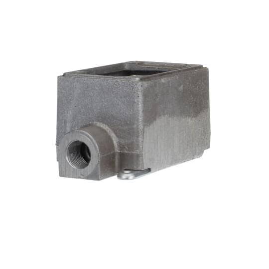 Iberville® CIFDC-1/2 Type FDC Shallow Style Weatherproof Device Box, Cast Aluminum, 22.5 cu-in Capacity, 1 Gangs, 2 Outlets, 2 Knockouts, 4-5/16 in L x 2-13/16 in W x 2-5/8 in D