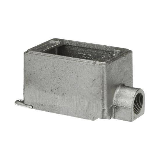 Iberville® CIFDC-3/4 Type FDC Weatherproof Shallow Style Device Box, Cast Aluminum, 22.5 cu-in Capacity, 1 Gangs, 2 Outlets, 1 Knockouts, 4-5/16 in L x 2-13/16 in W x 2-5/8 in D