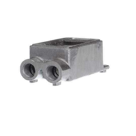Iberville® CIFSCC-1G-1/2 Type FSCC 3-Hub Shallow Weatherproof Device Box, Cast Aluminum, 14 cu-in Capacity, 1 Gangs, 4-5/16 in L x 2-13/16 in W x 1-7/8 in D