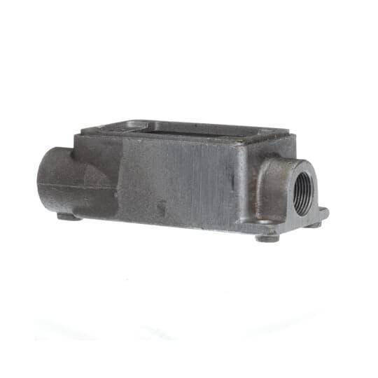 Iberville® CIFSCC-1G-3/4 Type FSCC 3-Hub Shallow Weatherproof Device Box, Cast Aluminum, 14 cu-in Capacity, 1 Gangs, 4-5/16 in L x 2-13/16 in W x 1-7/8 in D