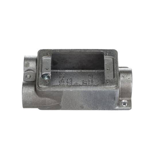 Iberville® CIFSCC-1G-3/4 Type FSCC 3-Hub Shallow Weatherproof Device Box, Cast Aluminum, 14 cu-in Capacity, 1 Gangs, 4-5/16 in L x 2-13/16 in W x 1-7/8 in D