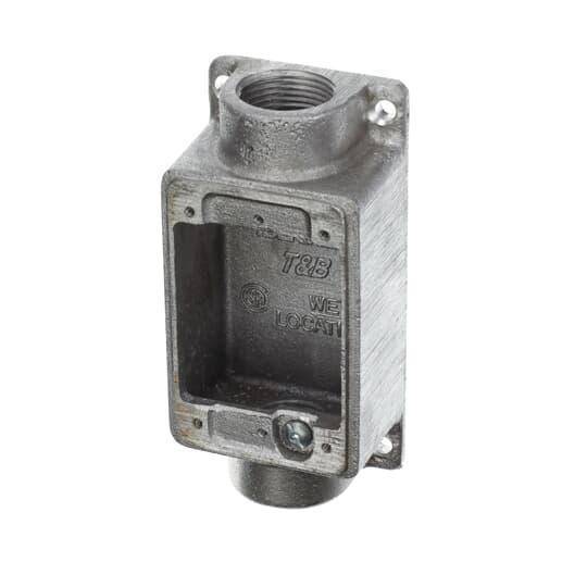 Iberville® CIFSC-1G-1 Type FSC Weatherproof Shallow Style Device Box, Cast Aluminum, 14 cu-in Capacity, 1 Gangs, 2 Outlets, 4-5/16 in L x 2-13/16 in W x 1-7/8 in D