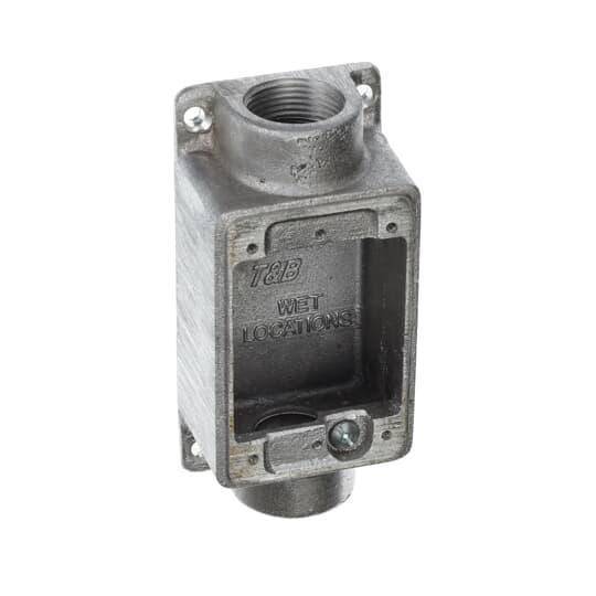 Iberville® CIFSC-1G-1 Type FSC Weatherproof Shallow Style Device Box, Cast Aluminum, 14 cu-in Capacity, 1 Gangs, 2 Outlets, 4-5/16 in L x 2-13/16 in W x 1-7/8 in D