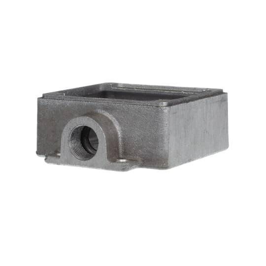 Iberville® CIFSC-2G-3/4 Type FSC Shallow Style Weatherproof Device Box, Cast Aluminum, 26 cu-in Capacity, 2 Gangs, 2 Outlets, 1 Knockouts, 4-3/8 in L x 4-11/16 in W x 1-7/8 in D