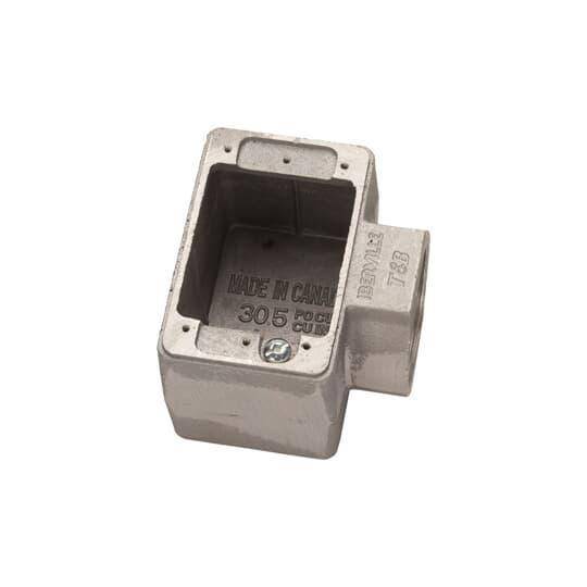 Iberville® CIFSF Type FSF 1-Face Weatherproof Shallow Style Device Box, Cast Aluminum, 30.5 cu-in Capacity, 4-5/16 in L x 2-3/4 in W x 3 in D