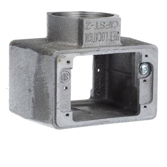 Iberville® CIFST 2-Face Type FSF Shallow Style Weatherproof Device Box, Cast Aluminum, 38.7 cu-in Capacity, 4-5/16 in L x 2-3/4 in W x 3-5/8 in D