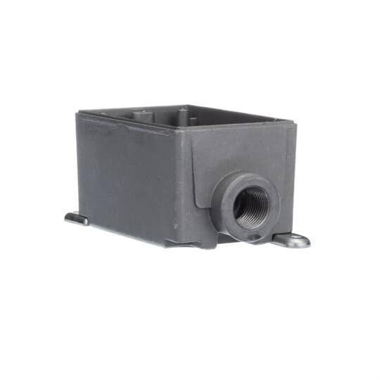 Iberville® CIFSU-1/2 Type FSU Universal Weatherproof Shallow Style Device Box With Close Up Plug, Cast Aluminum, 18.5 cu-in Capacity, 1 Gangs, 2 Outlets, 3 Knockouts, 4-5/16 in L x 2-3/4 in W x 2-3/8 in D