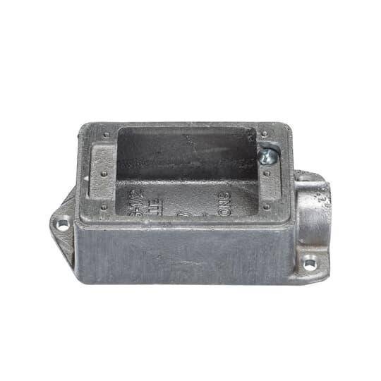 Iberville® CIFS-1G-1 Type FS Shallow Weatherproof Device Box, Cast Aluminum, 14 cu-in Capacity, 1 Gangs, 4-5/16 in L x 2-13/16 in W x 1-7/8 in D