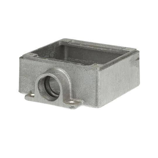 Iberville® CIFS-2G-1 Type FS Shallow Weatherproof Device Box, Cast Aluminum, 26 cu-in Capacity, 2 Gangs, 4-3/8 in L x 4-11/16 in W x 1-7/8 in D