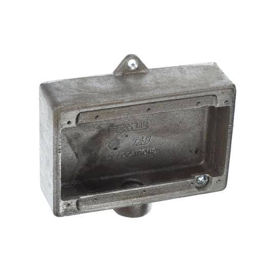 Iberville® CIFS-3G-3/4 Type FS Weatherproof Shallow Style Device Box, Cast Aluminum, 41 cu-in Capacity, 3 Gangs, 1 Outlets, 4-3/8 in L x 6-1/2 in W x 1-7/8 in D