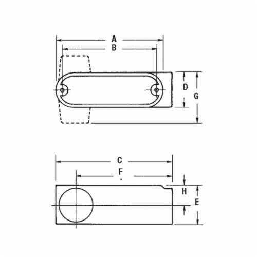 Red Dot® D-Pak™ DALR-1-CG A Series Type LR Conduit Body With Cover, Gasket, 1/2 in Hub, 4.8 cu-in Capacity, Die Cast Aluminum, Powder Coated Urethane