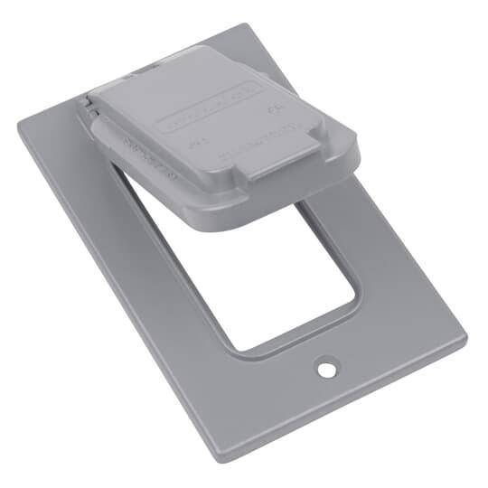Red Dot® DCCGV-BR Weatherproof Receptacle Cover, 4-9/16 in L x 2-13/16 in W, Die-Cast Aluminum