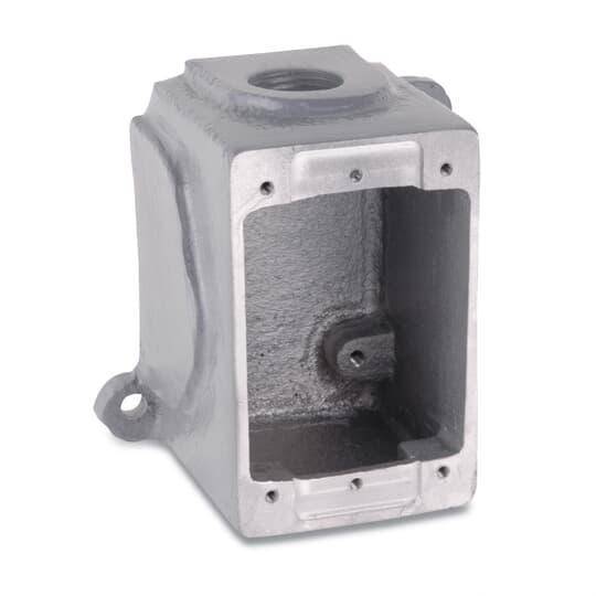 Russellstoll® DuraGard® 3711A Type FD Conduit Box, Aluminum, 1 Gang, 4.12 in L x 2.62 in W x 2.94 in D