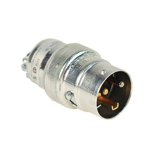 Russellstoll® DuraTite® Ever-Lok® 8713U1 Female Midget Clamp Locking Plug, 125 VAC, 20 A, 2 Poles, 3 Wires