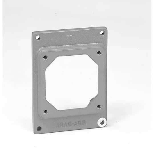 Russellstoll® MaxGard® DRA20 Interconnection Systems Straight Adapter, 2-1/2 in L x 8-3/8 in W x 8-3/8 in D, For Use With Conduit Box Receptacle, Aluminum
