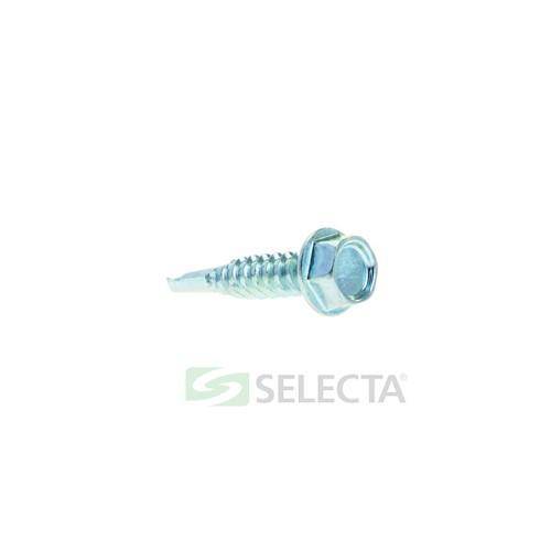 SELECTA® TK101J Self Drilling Screw, #10, 1 in OAL, Hex Washer Head, Phillips® Drive, Steel, Zinc Plated