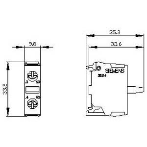 Siemens AG 3SU14002AA101BA0 Pushbutton Contact Block