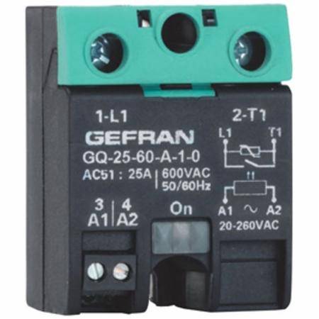 Sprecher + Schuh GQ-50-24-A-1-4 GQ Solid State Relay, 50 A, 1NO Contact, 20 to 260 VAC V Coil