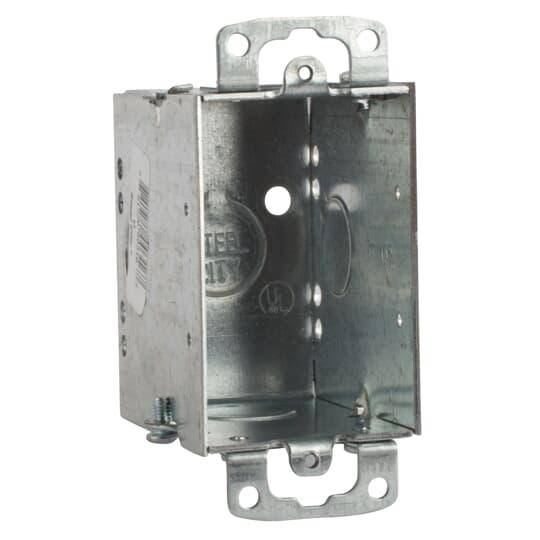 Steel City® 53-TB Switch Boxes, Galvanized Steel, 14 cu-in Capacity, 2 in W x 2-3/4 in D x 3 in L