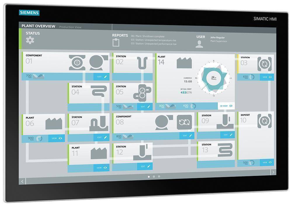 Siemens 6AV72415LB050FA0 Multi Touch Monitor, 22 in Screen, 1920 x 1080 pixel