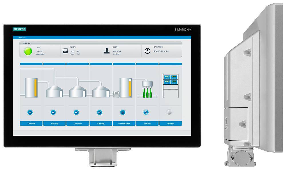 Siemens 6AV72511JC070FA0 IPC477E Widescreen Monitor, 22 in Screen, 1920 x 1080 pixel, 20 ms Response