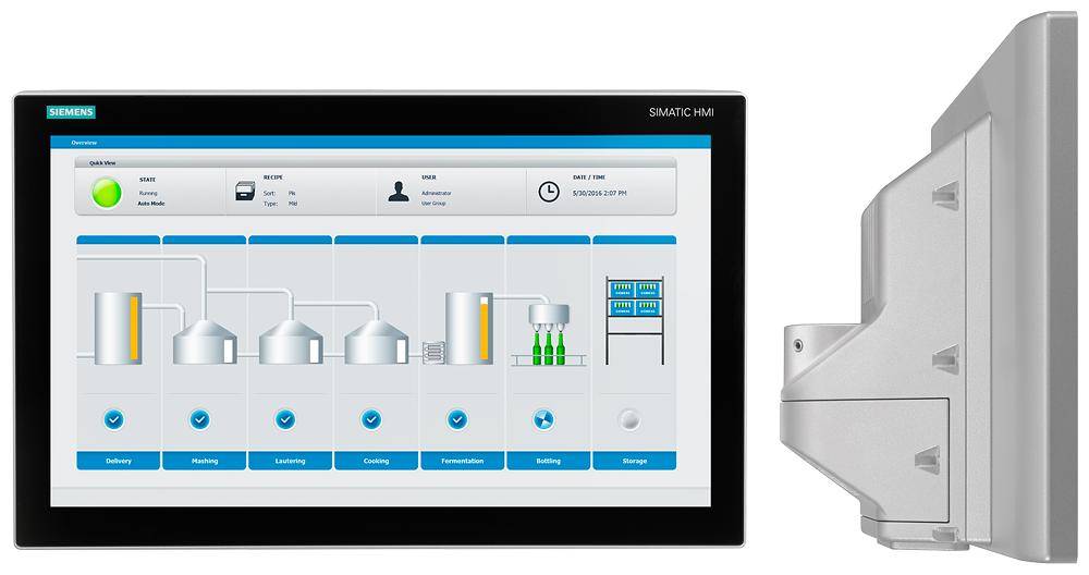 Siemens 6AV72515KA070DA0 SIMATIC IPC477E PRO, Core i5-6442EQ Processor, 22 in Multi-Touch (1920 x 1080) Display