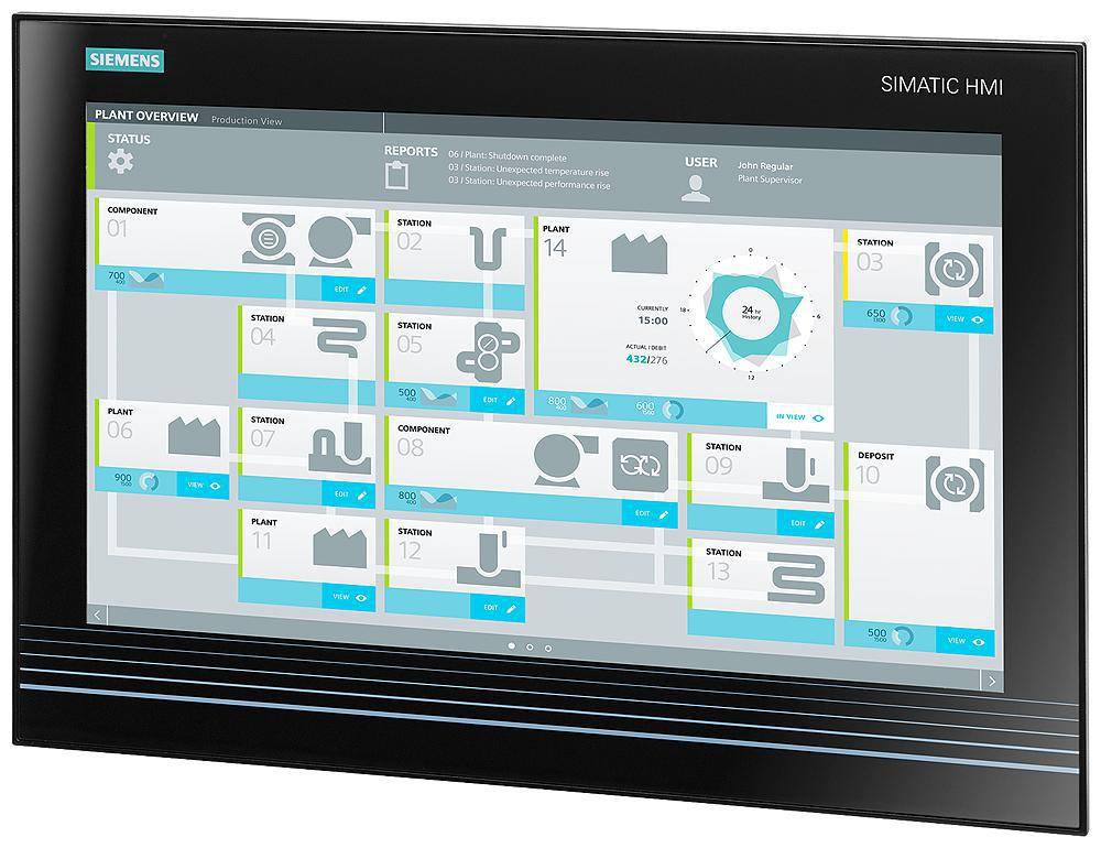 Siemens SIMATIC 6AV78633MB100SA0 IFP1900 TFT Flat Panel, 19 in Screen, 0.3 mm Dot Pitch/Pixel Pitch, 1366 x 768 pixel