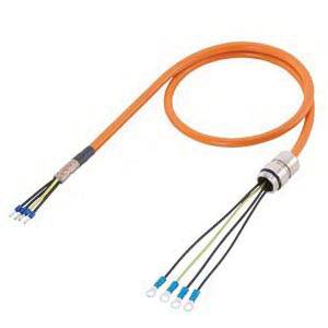 Siemens MOTION-CONNECT® 500 6FX50025CE061BA0 Pre-Assembled Basic Power Cable, 600/1000 V, (4) 6 sq-mm, 10 m L