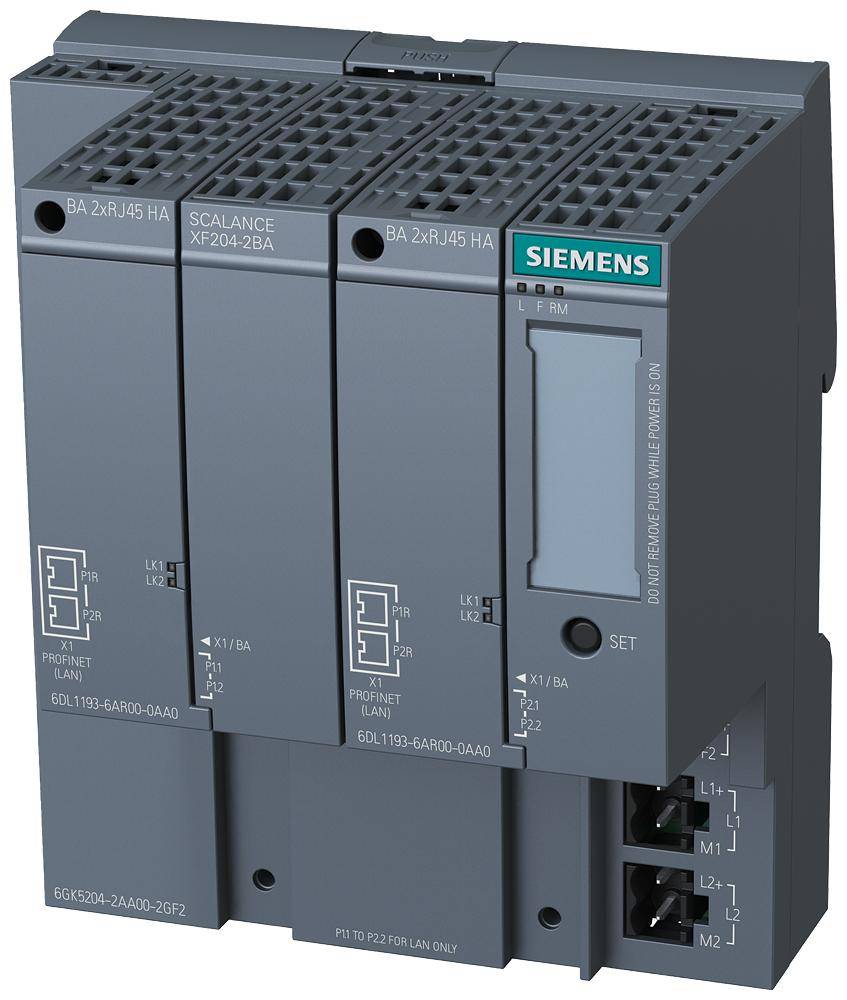Siemens 6GK52040BA002GF2 SCALANCE XF204 Managed Network Switch, (2) RJ45 Port, Telnet/HTTP/HTTPS/TFTP/FTP/BOOTP/CP/LLDP/SNMP v1/SNMP v2/SNMP v3 Protocol