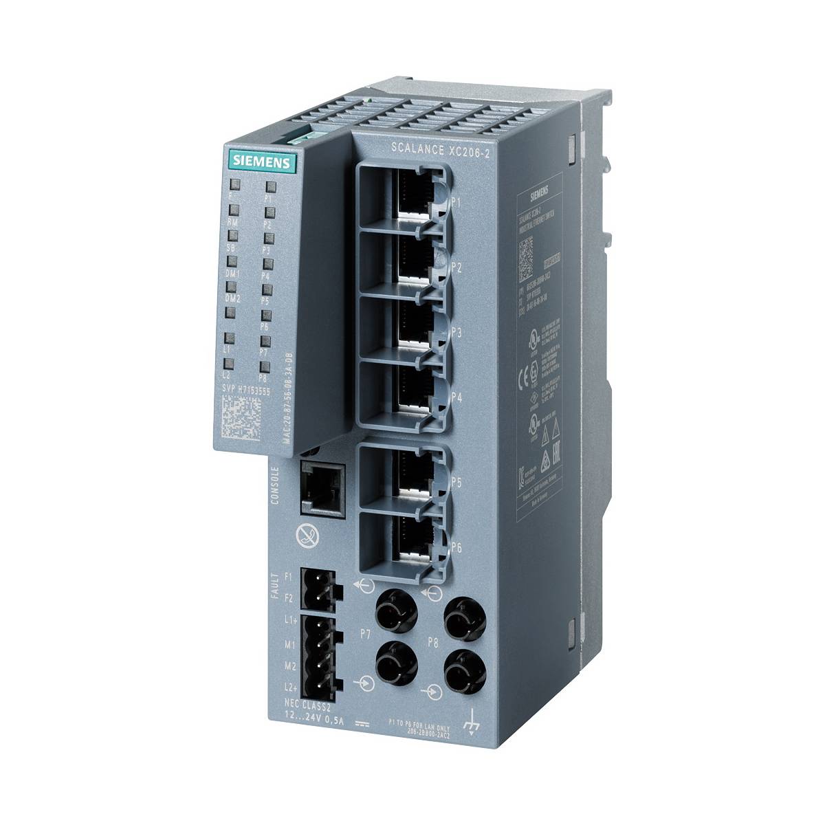 Siemens SCALANCE 6GK52062BB002AC2 XC206-2 Manageable Layer IE Switch, RJ-45 Port, Telnet/HTTP/HTTPS/TFTP/FTP/GMRP/DCP/LLDP/SNMP v1/SNMP v2/SNMP v3/IGMP Protocol