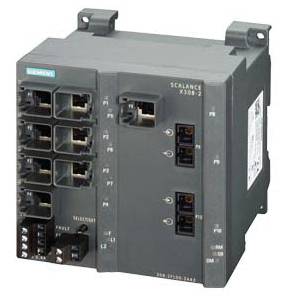 Siemens SCALANCE X308-2LH 6GK53082FN002AA3 Compact Managed Plus Ethernet Switch, 1000 Mbps, 10/100/1000 Mbps, 10/100 Mbps Singlemode Interface, (7) RJ45 Port