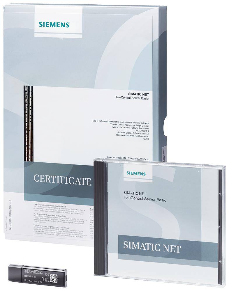 Siemens 6NH99100AA310AD0 6NH9 TeleControl Server Basic 1000 V3.1 Single License Software, Software for 1 installation OPC (UA) -Server for IP communication Product