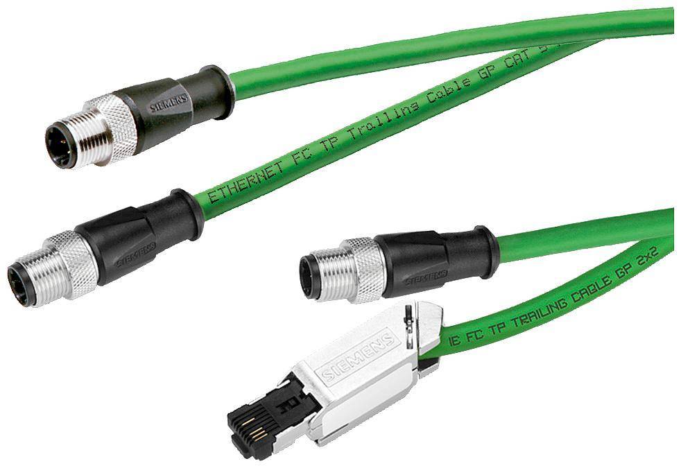 Siemens 6xv18715mh50 Cat 5e Pre-Assembled Network Cable, 80 VAC, 0.75 mm Conductor Braided Tin Plated Copper Conductor, 5 m L