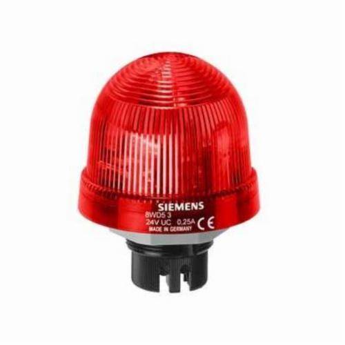 Siemens 8WD5340-0CB Flashing Signal Beacon w/ Built-In Electronic Flash, 115 VAC, LED Lamp, 75 mm Dia, Bayonet Mount, Red Lens