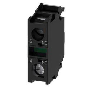 Siemens SIRIUS ACT A6X30143952 3SU14 Standard Contact Module, 1NO Contact, 10 A at 24 VAC, 0.1 A at 500 VDC Contact, Silver Alloy Contact, Black