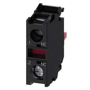Siemens SIRIUS ACT A6X30143953 3SU14 Standard Contact Module, 22 mm, 1NC Contact, 10 A at 24 VAC, 0.1 A at 500 VDC Contact, Silver Alloy Contact, Momentary Action, Black